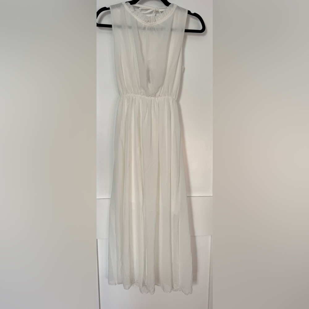 Abercrombie & Fitch Cream Sheer Maxi Dress